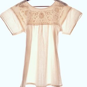 Traditional Embroidered Mexican blouse embroidery
